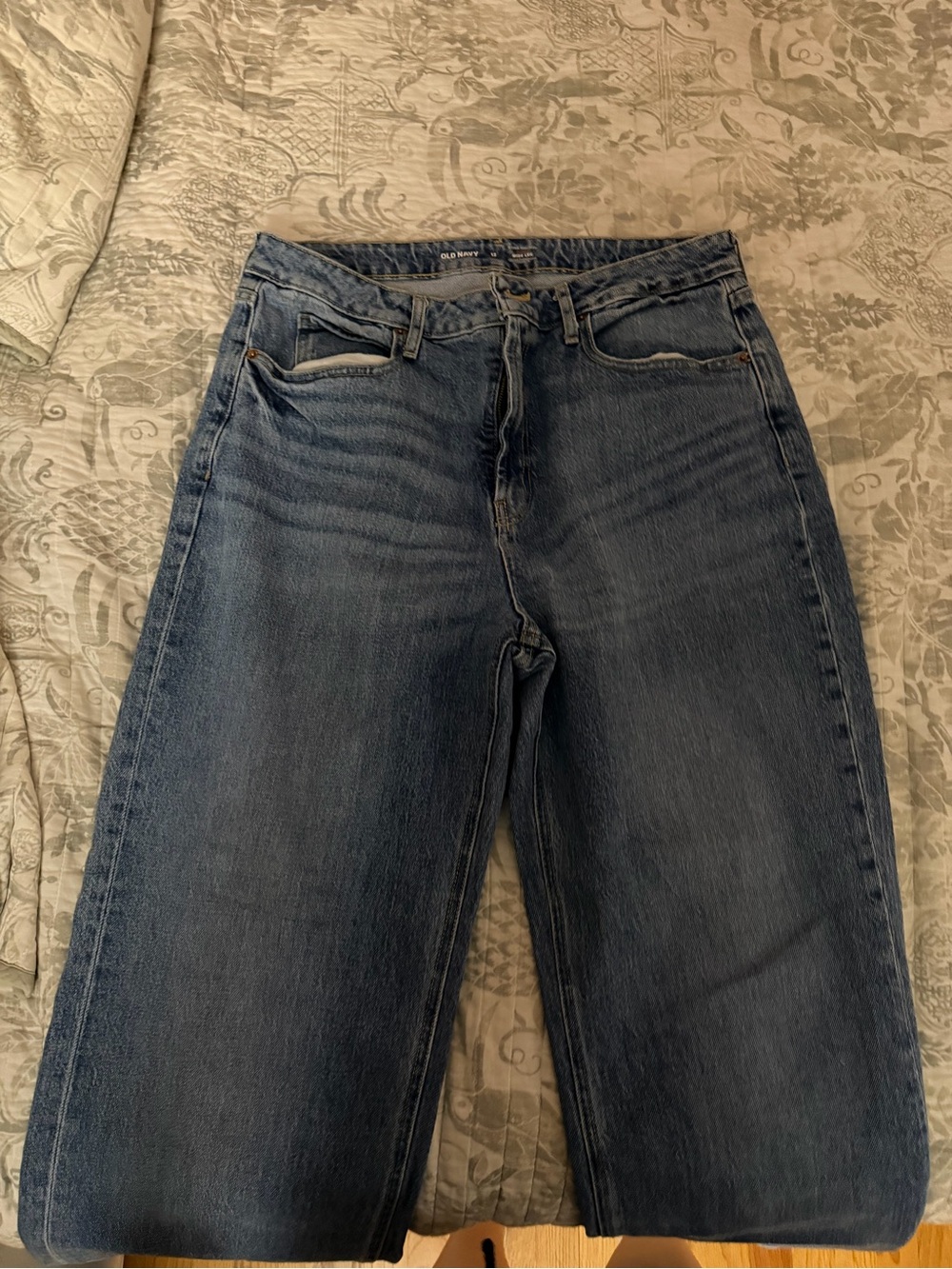 Curvy Old Navy Women's High-Rise wide leg Jeans - Dark Blue